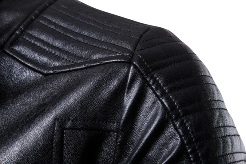 Кожаная куртка Европейского/американского размера, новая осенняя мотоциклетная кожаная куртка, Мужская модная байкерская куртка, Высококачественная Мужская куртка из искусственной кожи