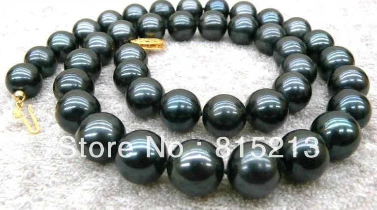 

FREE SHIPPING>>>@@ > N49 9-10mm Black Tahitian Cultured Pearl Necklace 18''AAA