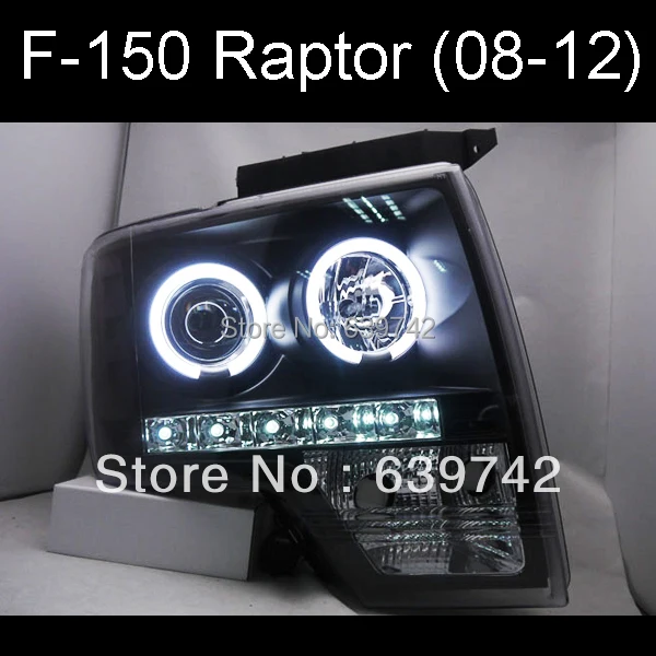 

for 2008-2012 Year Raptor F150 CCFL Angel Eyes Head Lamp Black Color