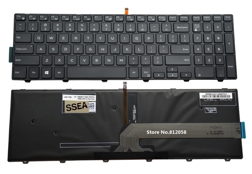 SSEA New Keyboard Backlit For Dell Inspiron 15 5000 Series 5542 5543