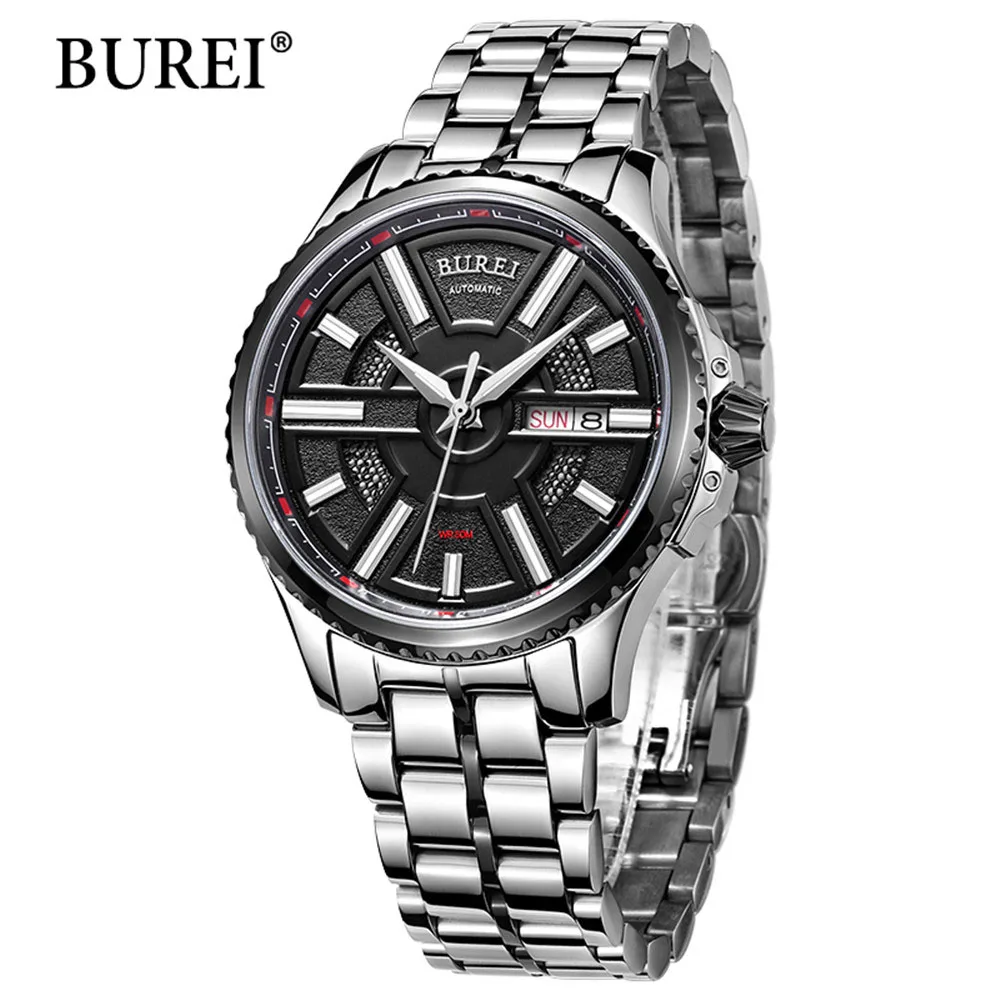BUREI Watches Classic Mens AUTO Date Automatic Mechanical Watch Self-Winding Analog Stainless Steel Man Wristwatch Sapphire BUREI Watches Classic Mens AUTO Date Automatic Mechanical Watch Self-Winding Analog Stainless Steel Man Wristwatch Sapphire