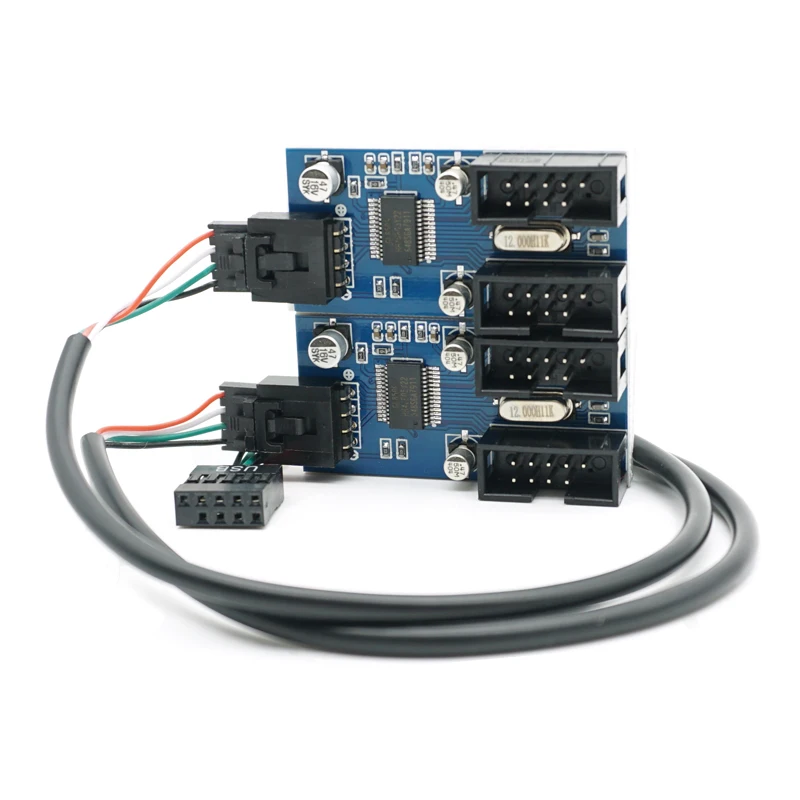 PC case internal 9pin USB 1 to 2 Splitter chipset Enhanced version extender