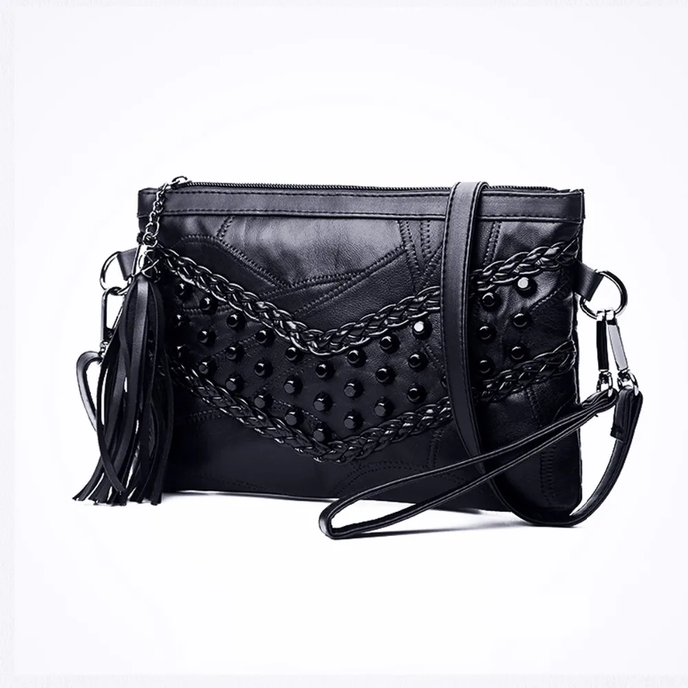 

New Brand Rivets Casual Crossbody Bags Fashion Genuine Leather Women Shoulder Bag Designer Handbag Ladies Hand Bag Spring Summer