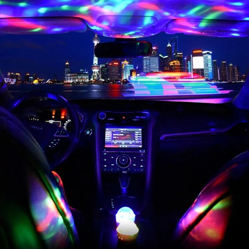 4 шт Светодиодный прожектор для сцены, дискотек лампа Вечерние огни Автомобильные гамма атмосферу DJ Crystal Sound-чувствительные мини-красочные