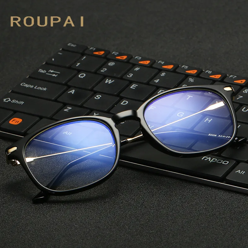 Brand ROUPAI High Quality Anti blue Light Glasses Men Women Retro