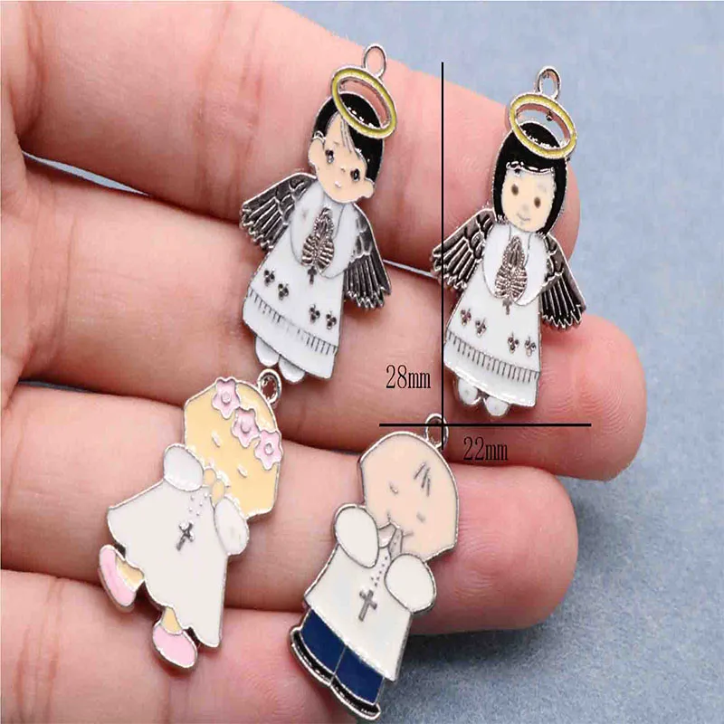 

50 pieces / Catholic Cartoon Angel Medal, Jesus Mini Angel Medal Wholesale