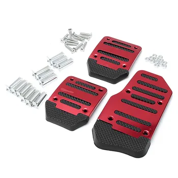 

3Pcs Non Slip Car Aluminum Manual Transmission Red Pedal Cover Set Kit Brake Clutch Accelerator Red Car Styling Car Pedal Pads