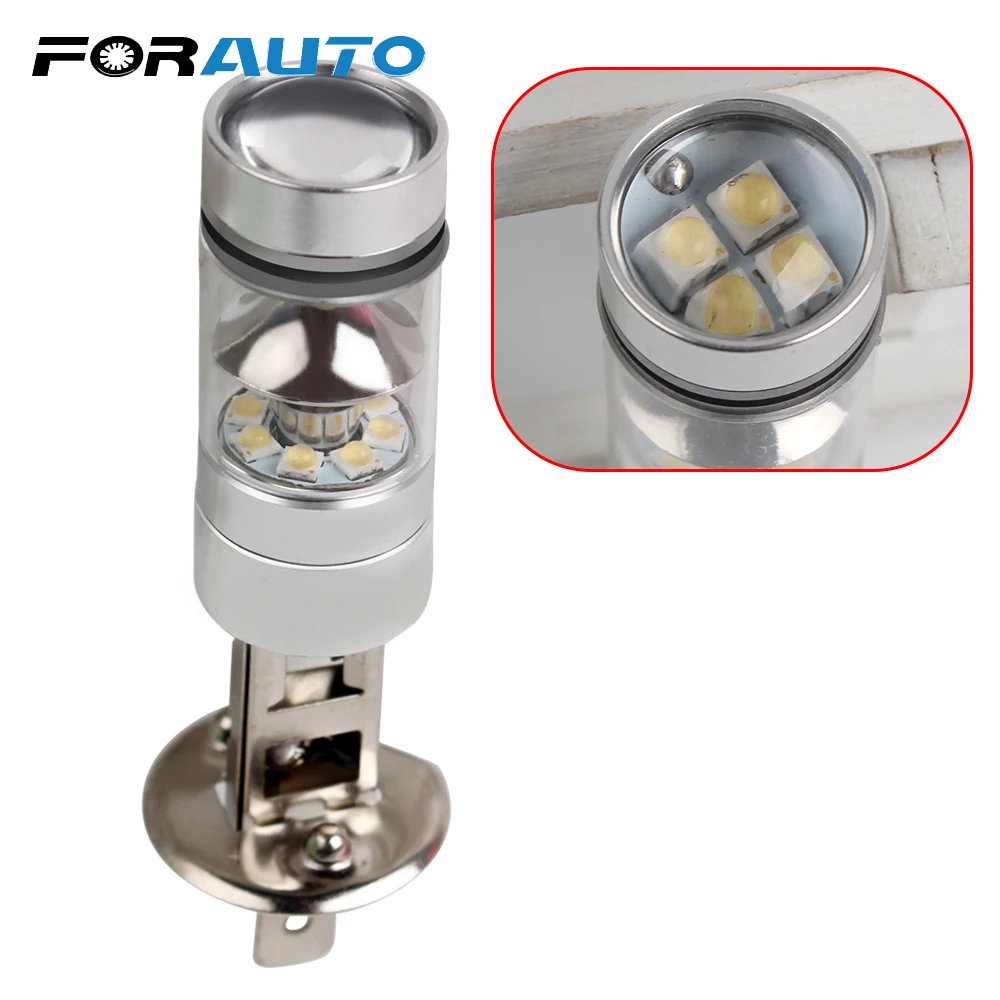 

FORAUTO 12V Auto Headlight Bulbs H1 Led Car Day Time Running Light Car Accessories 100w Car Fog Lamp Car Lamps