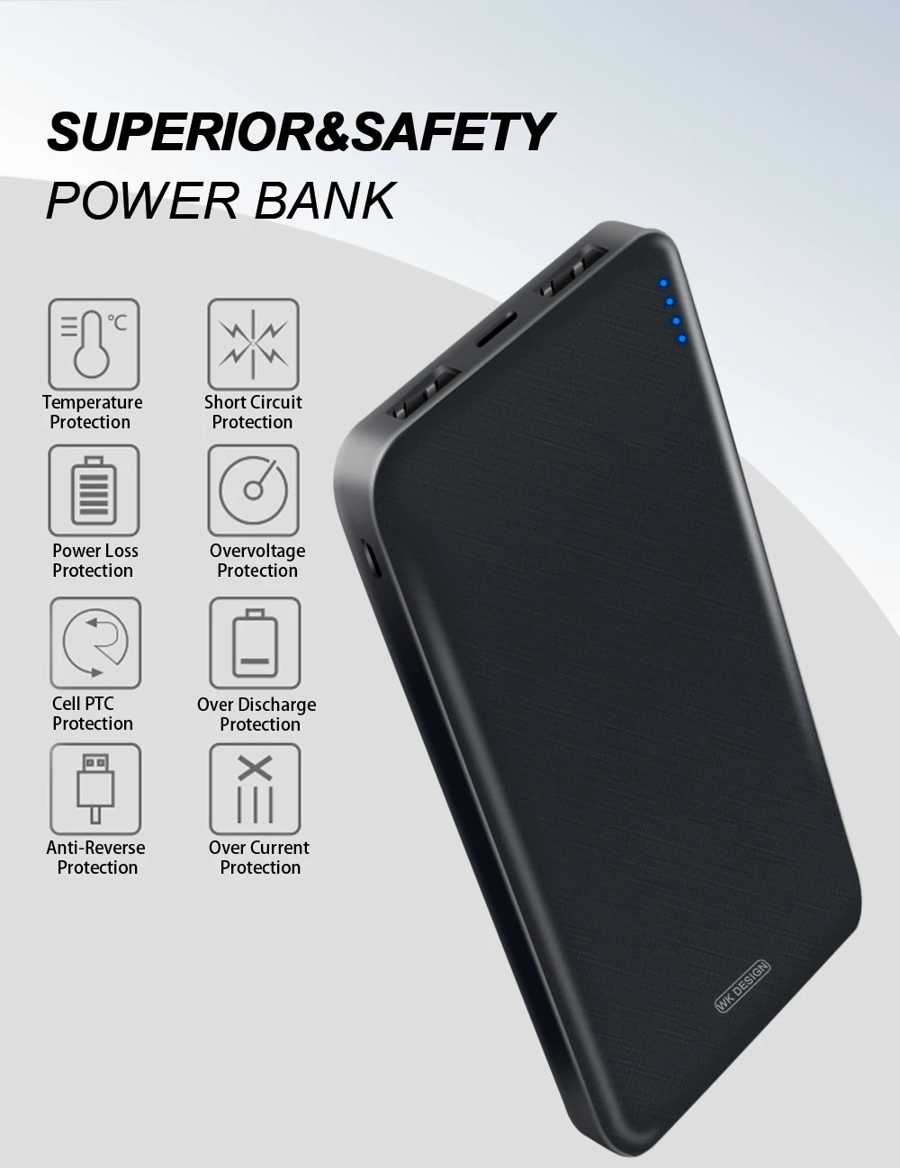 WK Mini power Bank 10000mAh power bank для Xiaomi power Bank Poverbank блок питания внешний аккумулятор для iPhone аксессуары