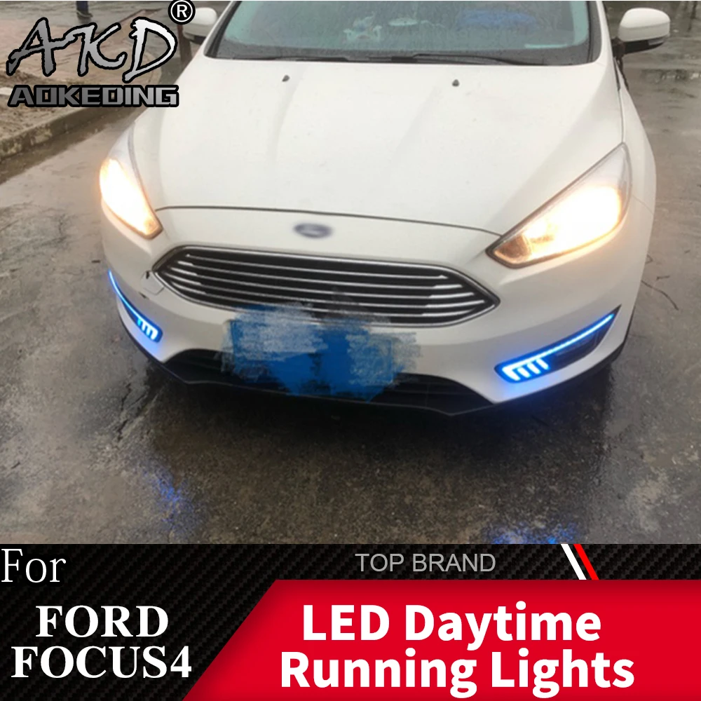 

LED Daytime Running Light For Ford Focus 4 MK4 2015 2016 2017 2018 Flowing Turn Signal Function 12V Car DRL Fog Lamp Decoration