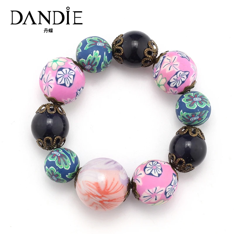 

Dandie Fashion Handmade Bead Bracelet, Colorful Ceramic Bead And Polymer Clay Bead Bangle