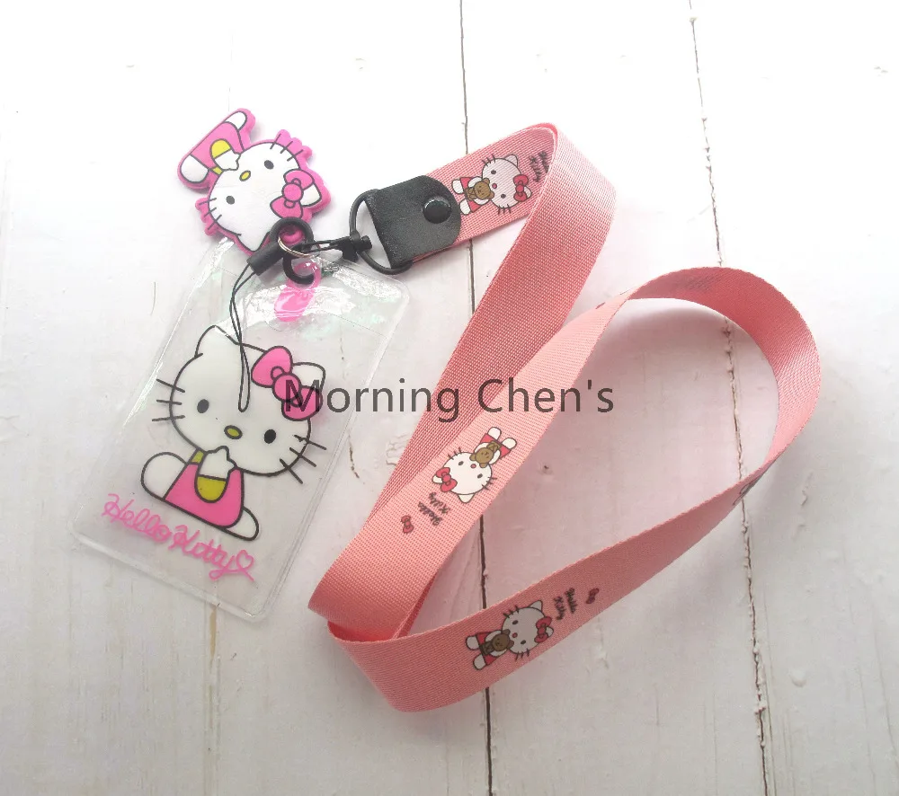 1 pcs Wholesale cute hello kitty Neck Strap Card Bus ID Holders