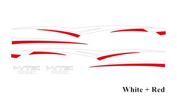 Автомобильный Стайлинг, поясные линии, полоски, авто наклейки на дверь для тела Honda CIVIC Coupe, индивидуальная Спортивная виниловая наклейка, внешние аксессуары - Название цвета: white-red