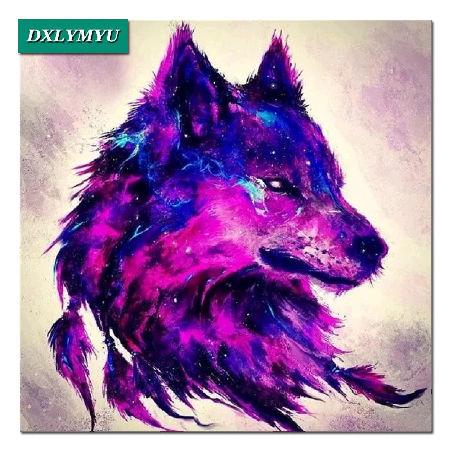 

Diamond mosaic full 5D Diy Diamond Embroidery sale Cross Stitch Kits square Diamond Painting Vicious expression of the wolf head