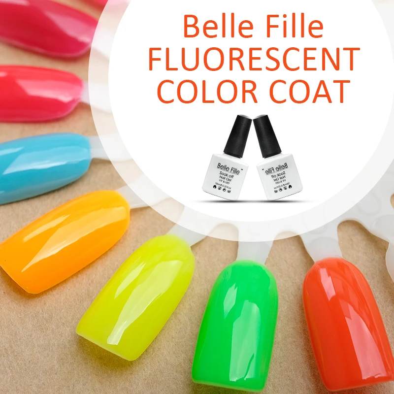 Belle Fille гель лак для ногтей маникюрный УФ отмачиваемый неоновый Vernis