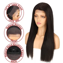 Sleek прямые кружевные парики из натуральных волос для черный Для Женщин Бразильские 13x4 кружева передние парики с детскими волосами