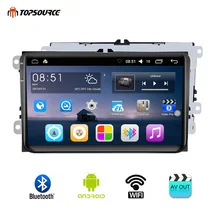 TOPSOURCE Car Multimedia Player Android 2 Din GPS 9 Inch Wifi Car Radio 800 X 480 Mirror Link Touch Screen For VW 1G 16G VW9001