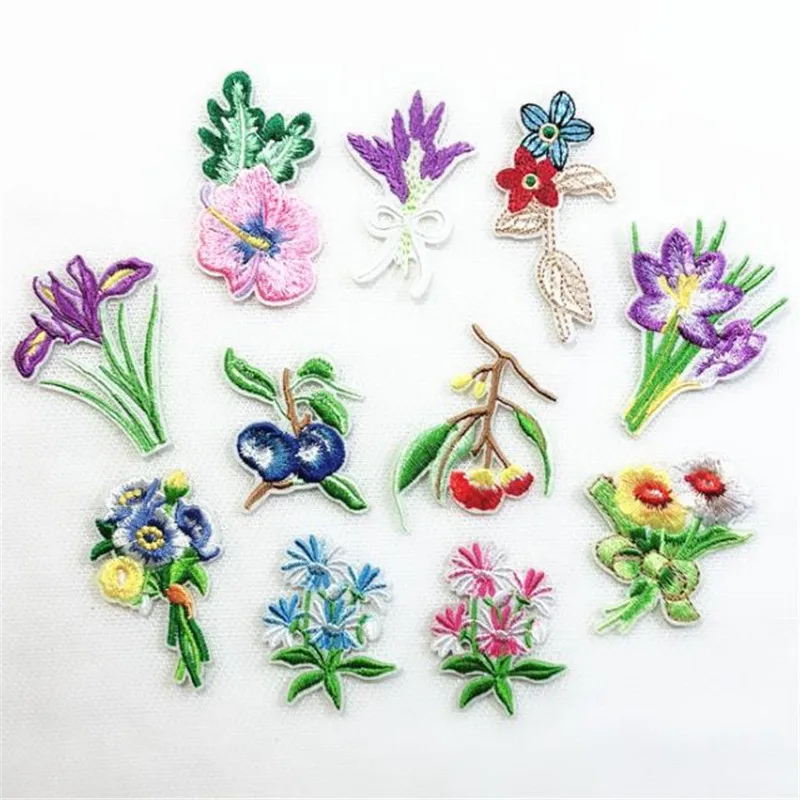 

Clothing diy embroidery flower badge iron on patch deal with it biker patches for clothes cute stickers fabric free shipping
