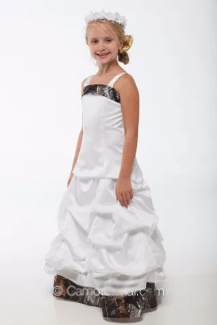 Бесплатная доставка камуфляж девушки цветка платья 2017 little girls pageant платья длинные камуфляж малыш платье выпускного вечера
