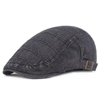 

Kagenmo Denim Wash Cotton Beret Unisex Bone Brim Short Visor Spring And Summer Male Female Leisure Sun Hat