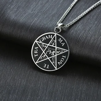 

Devil’s Trap aka Pentagram of Solomon Supernatural Pendant Necklace for Men Stainless Steel Lesser Key of Solomon Jewelry