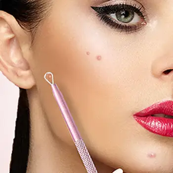 

5Pcs/Set Face Skin Care Tools Stainless Steel Blemish Pink Headband Blackhead Come Done Acne Extractor Remover Tool