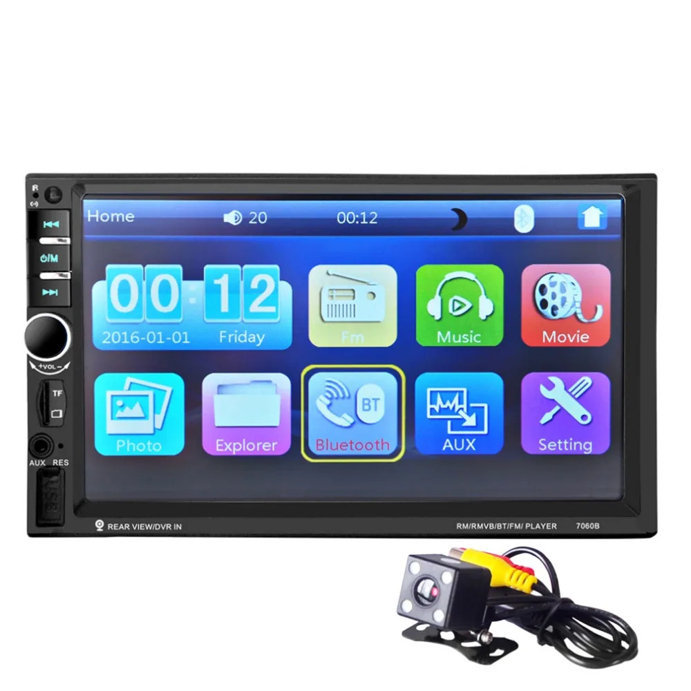 

7 inch Bluetooth Vehicle Auto Car MP5 Video Player In Touch Screen Support MP3 USB TF AUX FM & Remote Control