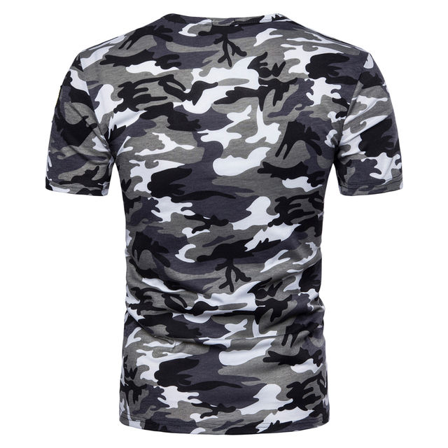 New Arrivals short sleeved T-shirt Male Camo pattern summer T-shirts Men slim O-neck cotton elastic casual t-shirt EU/US size