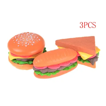 

3Pcs Cute Creative Hamburger Chips Ornaments Moss Micro Landscape World Ornament DIY Cake Keyring Decoration