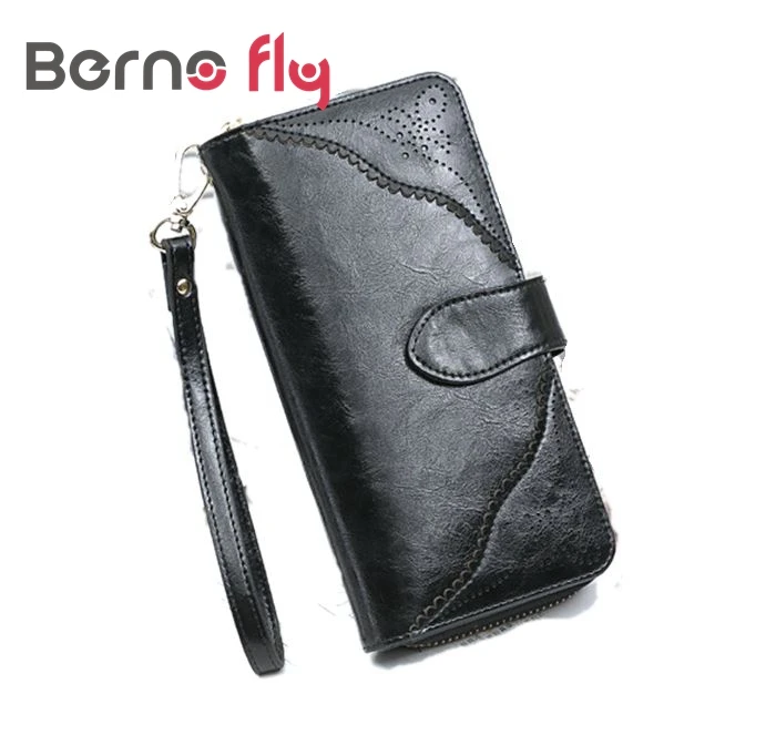 

2016 Fashion Women Purse Genuine Leather Women Wallets Large Zipper Hasp Long Wallet for Ladies girls Phone Pouch Wrislet Purses