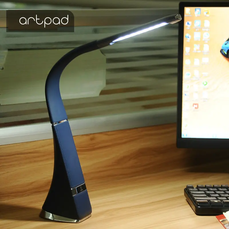 HTB1VgRnJrvpK1RjSZFqq6AXUVXa6 - Artpad Modern Leather 8W Dimable Office Desktop Light Led Foldable Table Lamp with Alarm Clock for Business Work Children Gift | RadiantHomeLighting