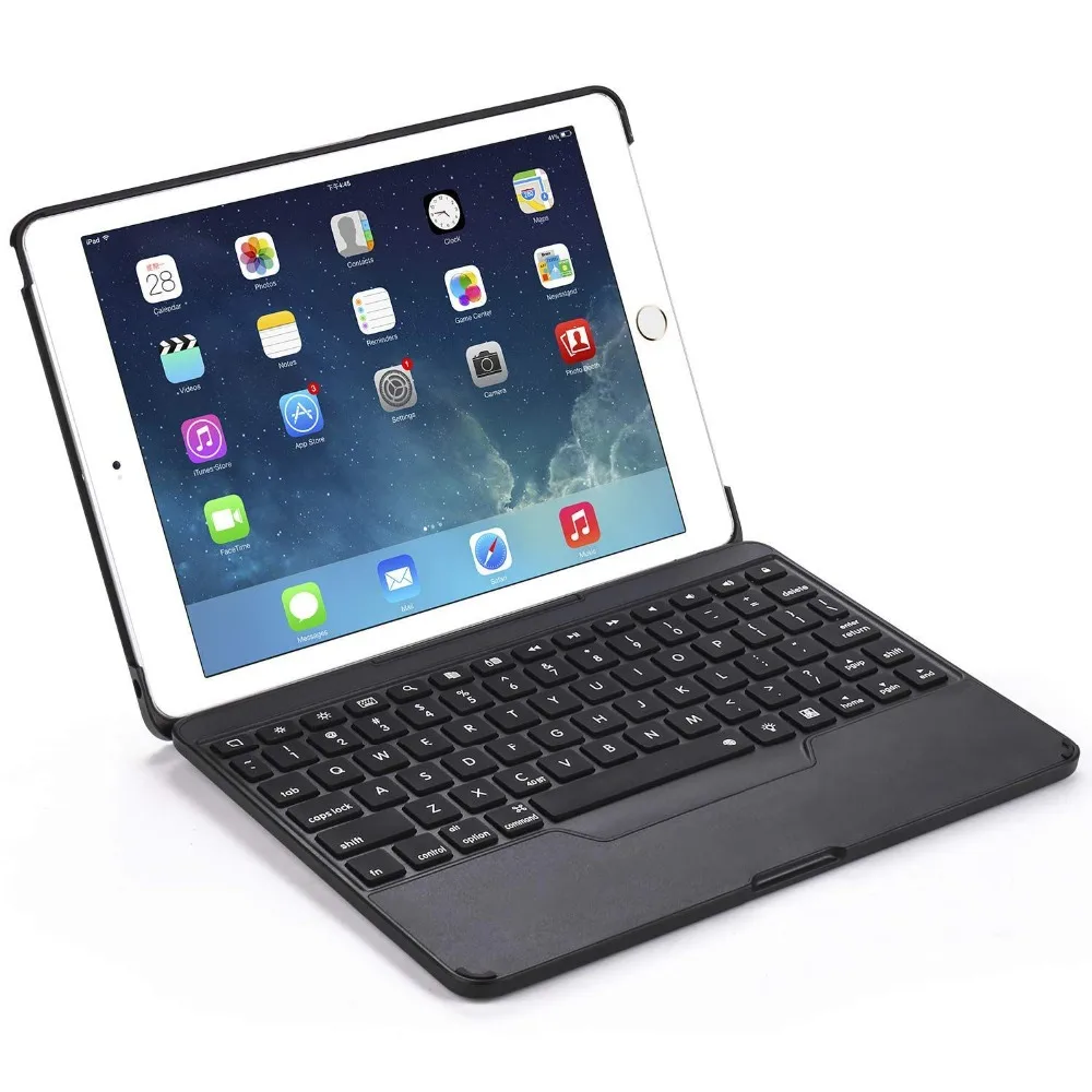 

Black Color Wireless Bluetooth Keyboard For iPad 9.7 Case with Keyboard [Detachable] for iPad Fully Protective Smart Cover