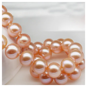 

925 silver real natural big Jasmine powder near circular light pink Jewelry Charm freshwater pearl necklace birthday gift that d