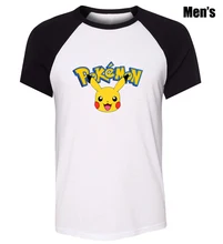 Hombres de Dibujos Animados de Moda Lindo Pikachu Diseño Liso anime cosplay Camisetas