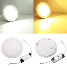 Ultra thin led down light lamp 3w 4w 6w 9w 12w 15w 25w led ceiling recessed grid downlight slim round panel light free shipping