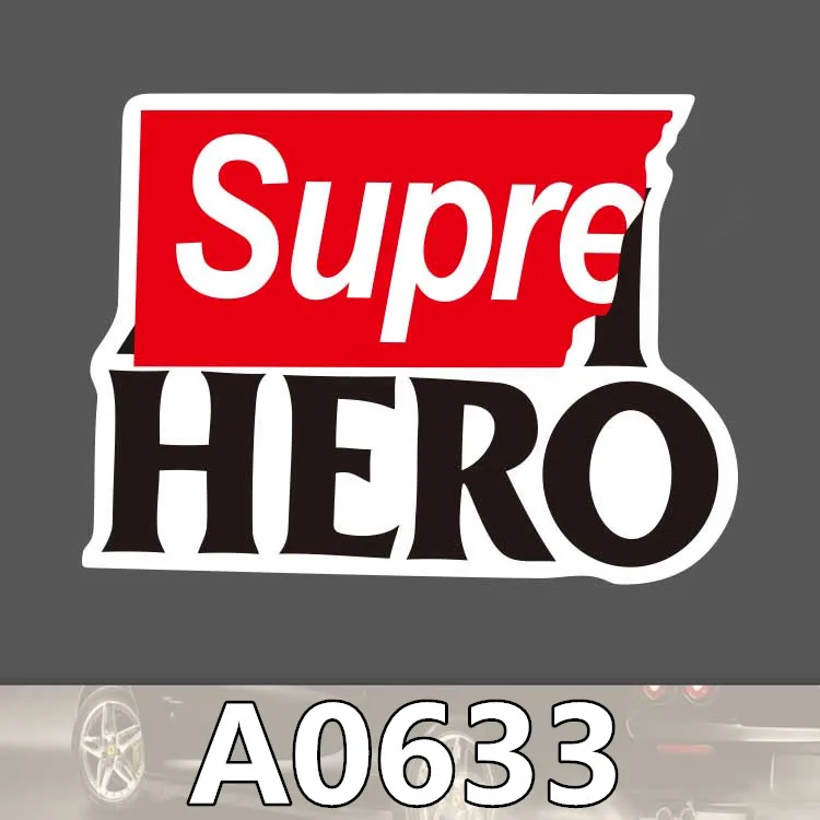 

Bevle A0633 Supre Hero Personality Waterproof Sticker Single Sale Laptop Luggage Fridge Skateboard Graffiti Notebook Stickers