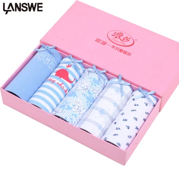 

LANGSHA New Panties 5PCS/lot Women Panties Sexy Girls Briefs Cotton Underwear Printed Cute Intimate Female Breathable Underpants