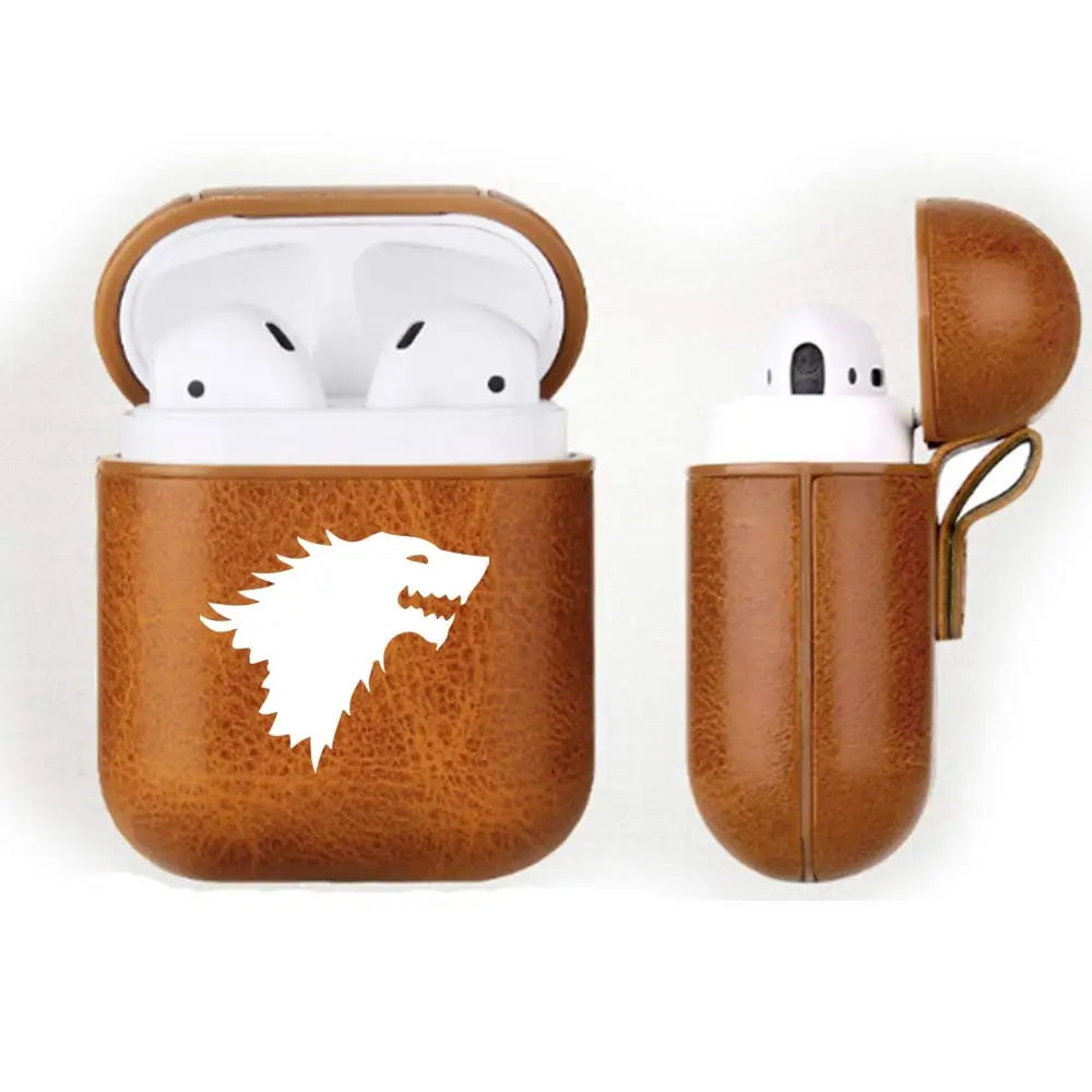 SingFly Игра престолов Eddard Старк PU кожаный кейс для bluetooth гарнитуры Apple AirPods защитный