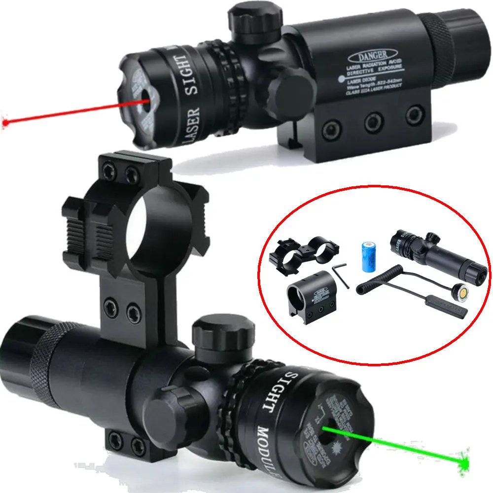 Remote Switch 635nm Green Laser Dot with Picatinny Rail 5mw for Rifle