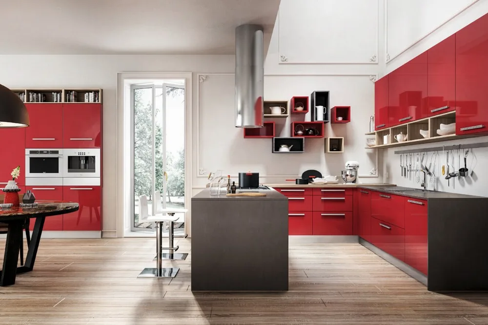 Armarios cocina l16092, nuevo diseño, alto brillo, color rojo, muebles cocina pintados modernos, 2017|furniture design|furniture design modernfurniture color - AliExpress