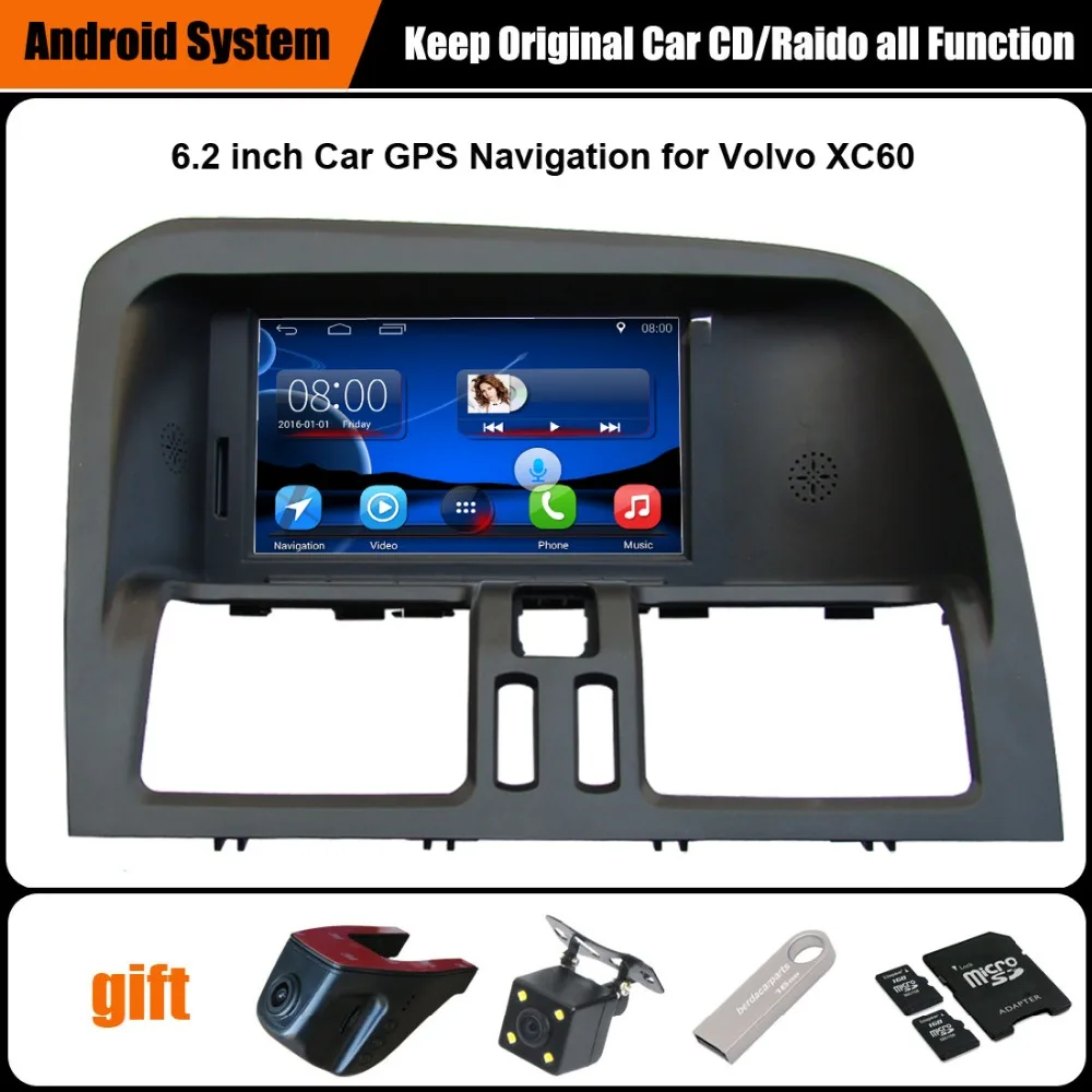 

6.2 inch Android 7.1 Capacitance Touch Screen Car Video Player for Volvo Xc60 GPS Navigation with Vhicle DVR Rearview camera