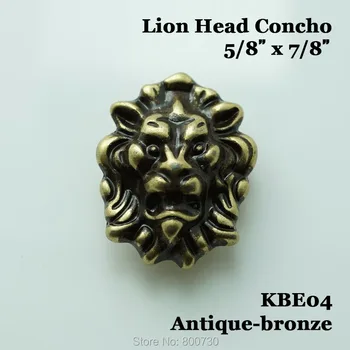 

(KBE04) 10pc Metal Concho Western Lion-head Concho Leathercraft Antique-bronze