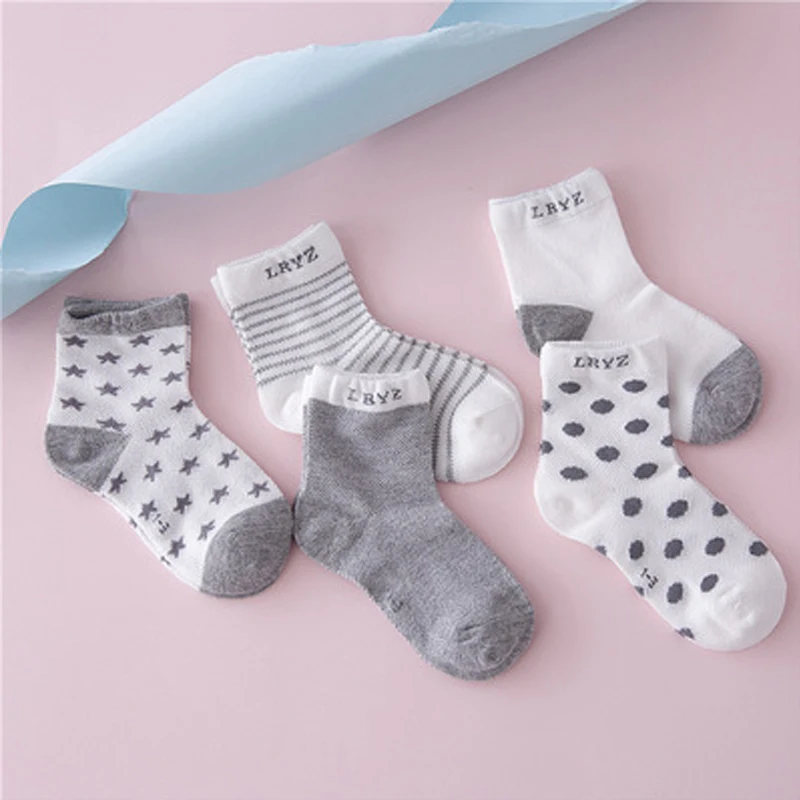 5 пар хлопковых носков с героями мультфильмов для малышей Мягкая Детская Одежда для новорожденных удобные безбортные носки для девочек и мальчиков детские носки