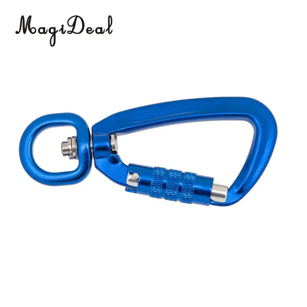 MagiDeal Portable 500KG Auto Locking Carabiner Rotating Ring Outdoor Keychain Hook for Climbing Camping Fishing Hiking Traveling