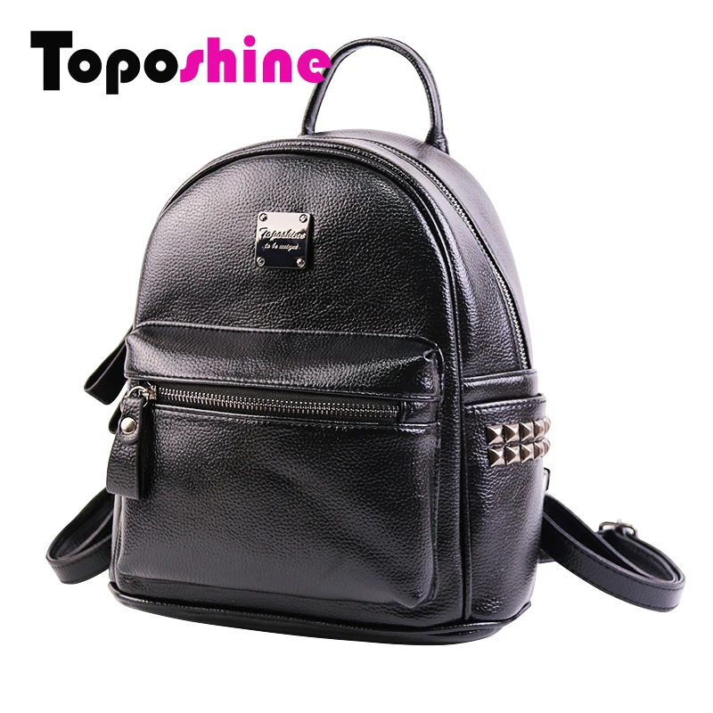 Toposhine Small Rivet font b Women b font font b Backpacks b font Fashion PU Leather