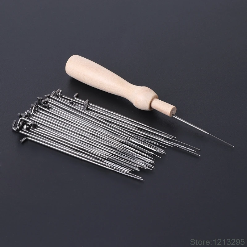 

1Pc Wooden Handle Holder & 60pcs Wool Felt Needles Felting Tool DIY Craft Kit