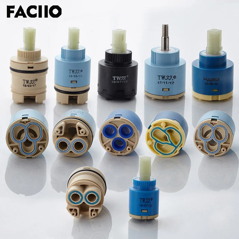 FACIIO 1PC 35mm/40mm Watersaving Replacement Ceramic Spool Water Mixer Tap Faucet Cartridge Kitchen Bathroom Faucet Replace Part