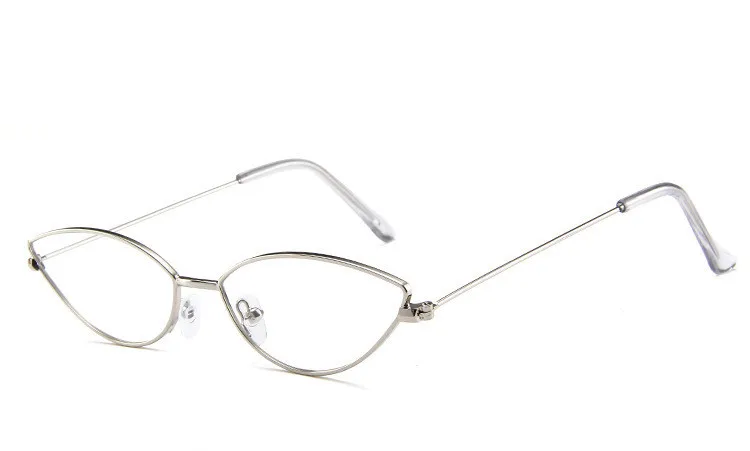 ZXWLYXGX новые модные солнцезащитные очки женские металлические ретро цветные прозрачные маленькие цветные солнцезащитные очки кошачий глаз UV400 - Цвет линз: C7