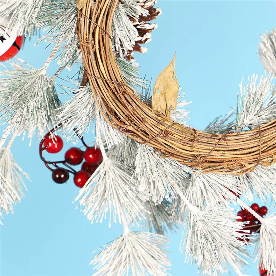Рождественский венок 55 см 1 шт. рождественские украшения окна Дверной звонок сосновый конус гирлянда красные фрукты рождественские украшения лучший подарок 30