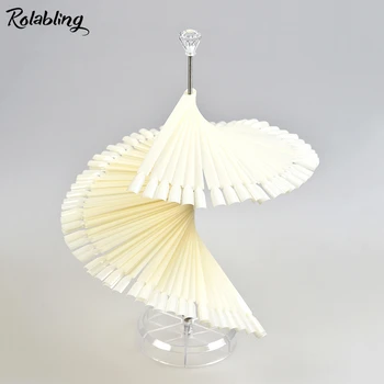 

Rolabling 120pcs Acrylic Nail Spiral Display Stand Color Chart Natural/Clear False Fake Nail Tips Manicure Accessories Tools
